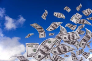 Money flying 